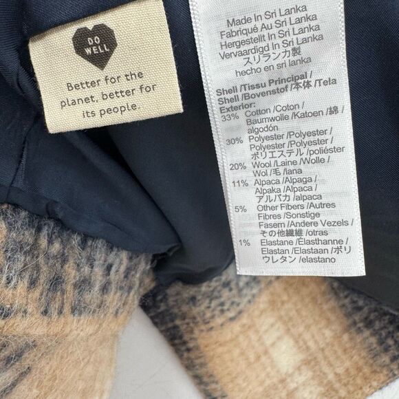 New MADEWELL courton plaid coat jacket pea cote trench long sz xxs style NC571 - Picture 11 of 12